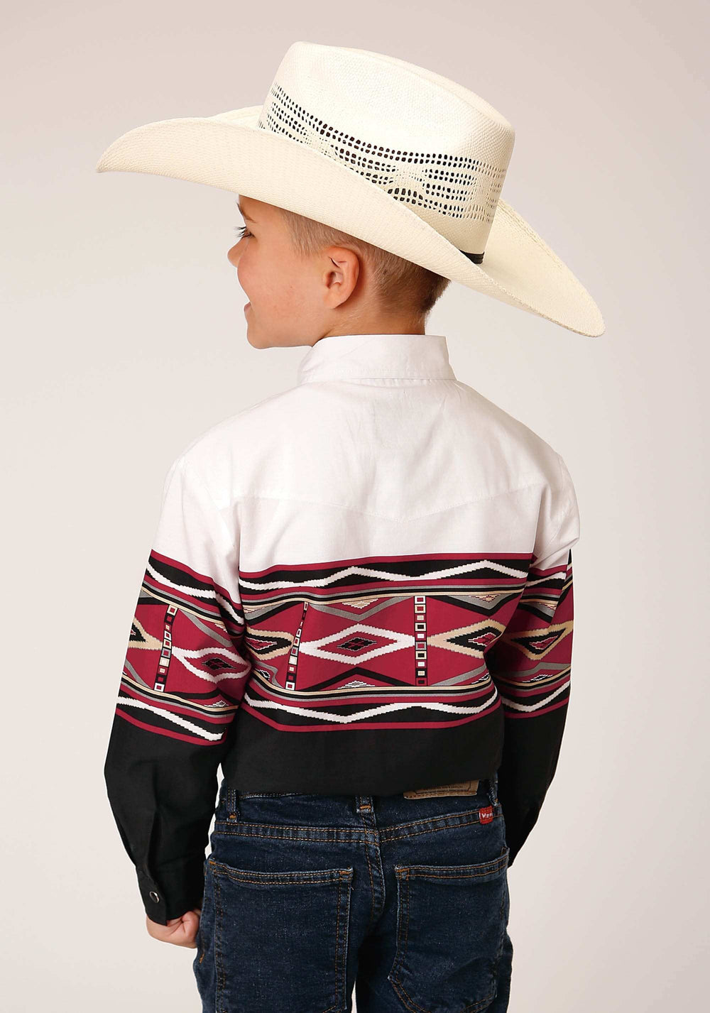 Roper Boys Long Sleeve Snap Tribal Border Western Shirt - Roper - Flyclothing LLC