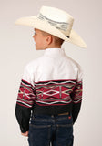 Roper Boys Long Sleeve Snap Tribal Border Western Shirt - Roper