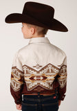 Roper Boys Long Sleeve Snap Arizona Aztec Border Western Shirt - Roper