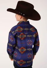 Roper Boys Long Sleeve Snap Night Aztec Print Western Shirt - Roper - Flyclothing LLC