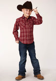 Roper Boys Long Sleeve Snap Unlined Flannel Shirt Western Shirt - Roper