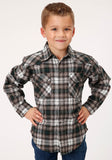 Roper Boys Long Sleeve Snap Unlined Flannel Shirt Western Shirt - Roper
