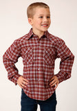 Roper Boys Long Sleeve Snap Unlined Flannel Shirts Western Shirt - Roper