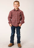 Roper Boys Long Sleeve Snap Unlined Flannel Shirts Western Shirt - Roper
