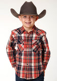 Roper Boys Long Sleeve Snap Unlined Flannel Shirt Western Shirt - Roper