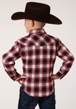 Roper Boys Long Sleeve Snap Unlined Flannel Shirt Western Shirt - Roper