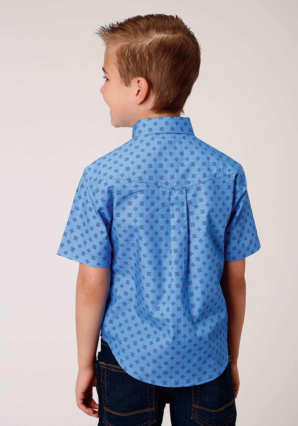 Roper Boys Short Sleeve Button Cottage Foulard Western Shirt - Roper - Flyclothing LLC