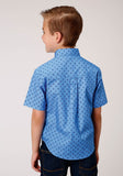Roper Boys Short Sleeve Button Cottage Foulard Western Shirt - Roper