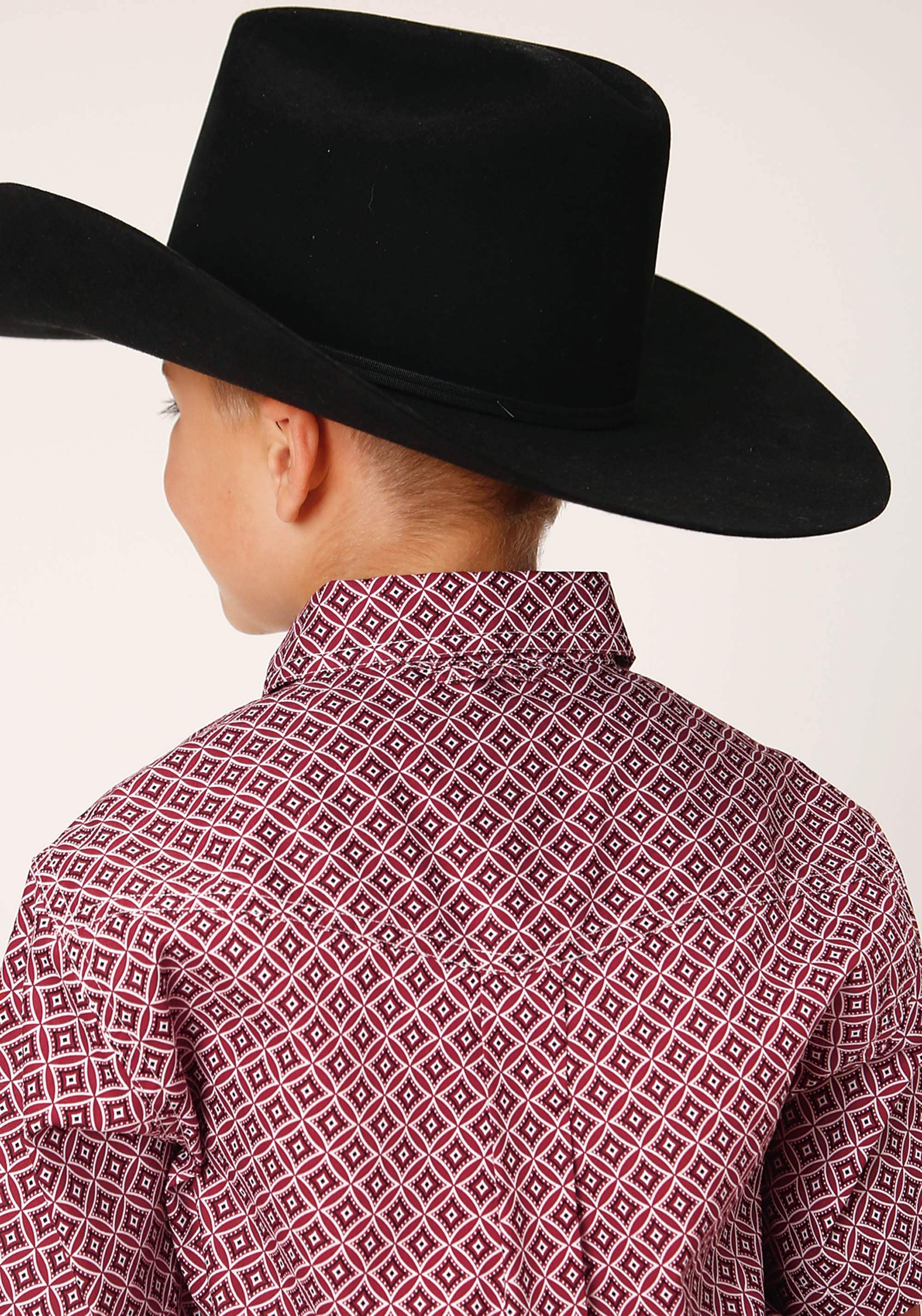Roper Boys Short Sleeve Button Red Diamond Foulard Western Shirt - Roper - Flyclothing LLC