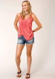 Roper Womens Sleeveless Knit Coral Poly Rayon Swing Tank Top - Roper - Flyclothing LLC