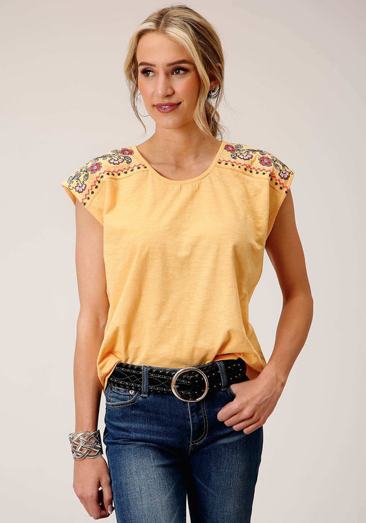Roper Womens Sleeveless Knit Cotton Slub Jersey Tshirt Top - Roper - Flyclothing LLC
