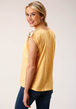 Roper Womens Sleeveless Knit Cotton Slub Jersey Tshirt Top - Roper