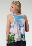 Roper Womens Sublimation Horse Print Sleeveless Knit Top - Roper