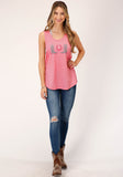 Roper Womens Sleeveless Knit Poly Rayon Jersey Slvls Scoop Neck Tee Top - Roper