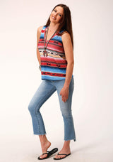 Roper Womens Sleeveless Knit Sweater Jersey Vneck Tank Top - Roper - Flyclothing LLC