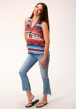 Roper Womens Sleeveless Knit Sweater Jersey Vneck Tank Top - Roper