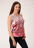 Roper Womens Sleeveless Knit Sweater Jersey Tank Top - Roper
