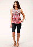 Roper Womens Sleeveless Knit Sweater Jersey Tank Top - Roper