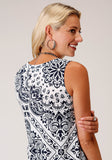 Roper Womens Sleeveless Knit Sweater Jersey Vneck Tank Top - Roper