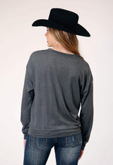 Roper Womens Long Sleeve Knit Poly Rayon Jersey Crew Neck Top - Roper - Flyclothing LLC