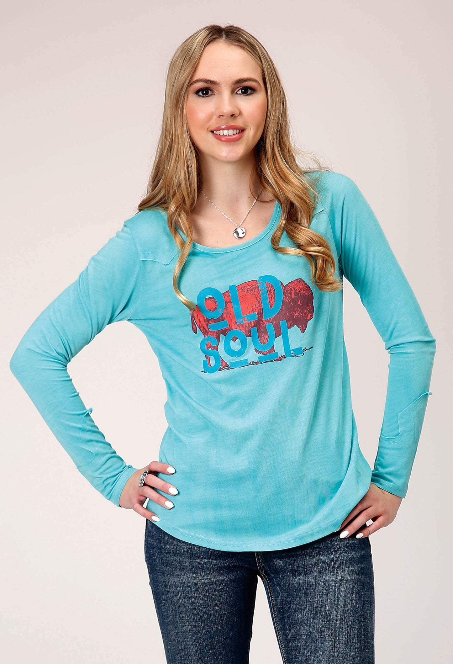 Roper Womens Long Sleeve Knit Poly Rayon Jersey Long Sleeve Top - Roper - Flyclothing LLC