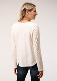Roper Womens Long Sleeve Knit Cotton Slub Knit Shirt Top - Roper
