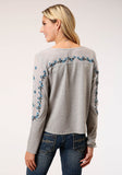Roper Womens Long Sleeve Knit Slub Jersey Top - Roper