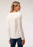 Roper Womens Long Sleeve Knit Cotton Slub Jersey Raglan Slv Top - Roper