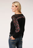 Roper Womens Long Sleeve Knit Slub Jersey Top - Roper