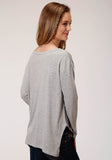 Roper Womens Long Sleeve Knit Poly Rayon Jersey Knit Top - Roper