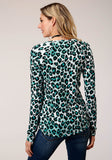 Roper Womens Long Sleeve Knit Sweater Jersey Vneck Top - Roper