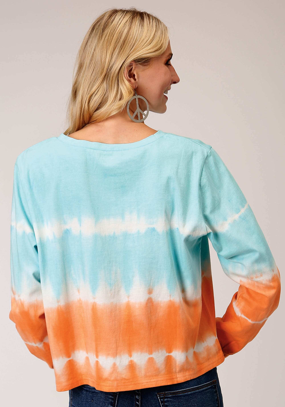 Roper Womens Long Sleeve Knit Tie Die Long Sleeve Tshirt Top - Roper - Flyclothing LLC