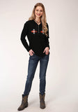 Roper Womens Screen On Left  Right Chest Long Sleeve Knit Top - Roper