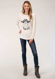 Roper Womens Long Sleeve Knit Oatmeal Heathred Long Sleeve Knit Top - Roper - Flyclothing LLC