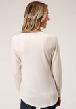 Roper Womens Long Sleeve Knit Oatmeal Heathred Long Sleeve Knit Top - Roper - Flyclothing LLC