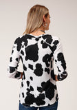 Roper Womens Long Sleeve Knit Sweater Jersey Vneck Top Top - Roper