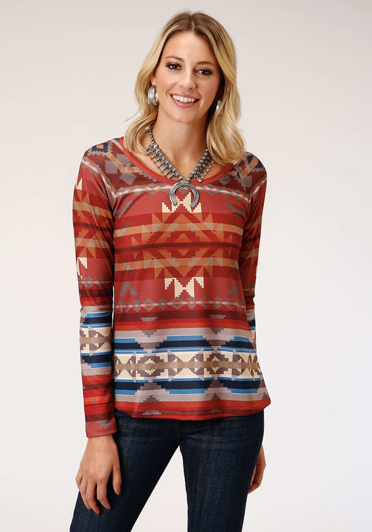 Roper Womens Long Sleeve Knit Cream Sweater Jersey Scoop Neck Top - Roper - Flyclothing LLC