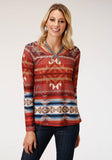 Roper Womens Long Sleeve Knit Cream Sweater Jersey Scoop Neck Top - Roper