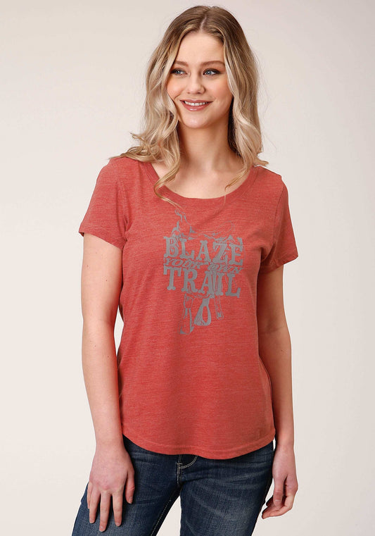 Roper Womens Short Sleeve Knit Poly Rayon Jersey Short Sleeve Tee Top - Roper - Flyclothing LLC