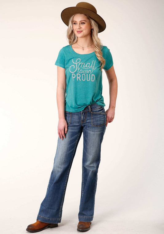 Roper Womens Short Sleeve Knit Poly Rayon Jersey Short Sleeve Tee Top - Roper - Flyclothing LLC