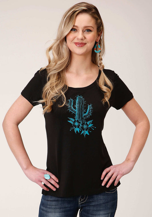 Roper Womens Short Sleeve Knit Poly Rayon Jersey Short Sleeve Tee Top - Roper - Flyclothing LLC