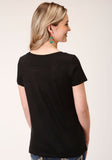 Roper Womens Short Sleeve Knit Poly Rayon Jersey Short Sleeve Tee Top - Roper