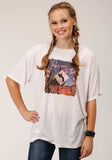 Roper Womens Short Sleeve Knit White Poly Rayon Short Sleeve Tee Top - Roper - Flyclothing LLC