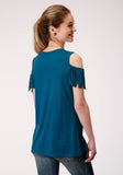 Roper Womens Short Sleeve Knit Poly Rayon Jersey Short Sleeve Tee Top - Roper