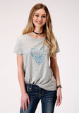 Roper Womens Short Sleeve Knit Poly Rayon Jersey Tee Top - Roper