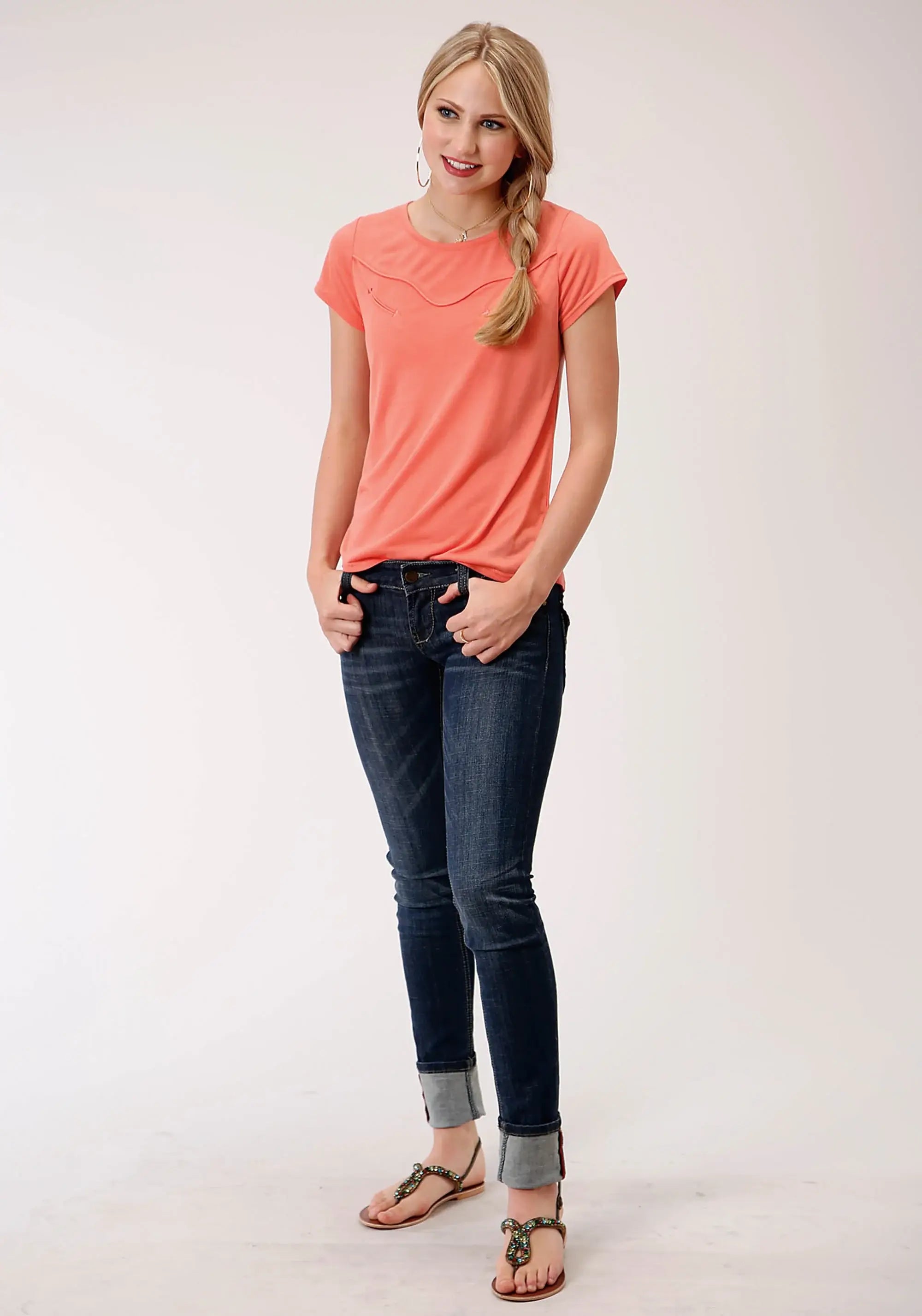 Roper Womens Poly Rayon Jersey Short Sleeve Knit Top - Roper - Flyclothing LLC