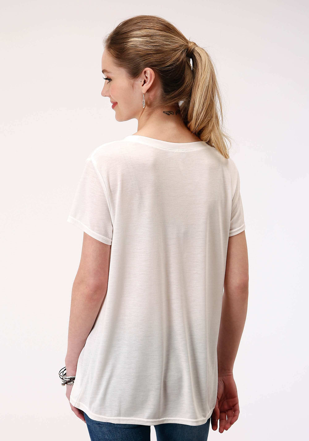 Roper Womens Short Sleeve Knit Poly Rayon Jersey Short Sleeve Tee Top - Roper - Flyclothing LLC