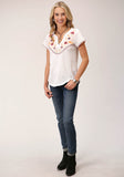 Roper Womens Short Sleeve Knit Cotton Slub Jersey Tee Top - Roper