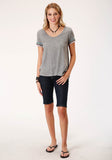 Roper Womens Short Sleeve Knit Cotton Slub Jersey Tee Top - Roper