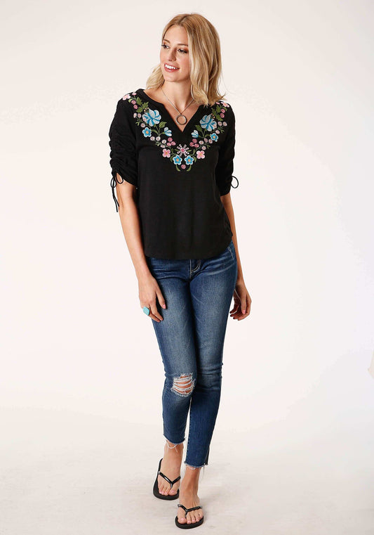 Roper Womens Short Sleeve Knit Slub Jersey Top Top - Roper - Flyclothing LLC